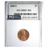1950-S Cent MS67 RD LISTS $450