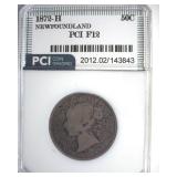 1872-H 50 Cents PCI F12 Newfoundland