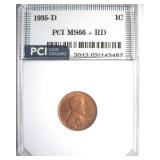 1935-D Cent MS66+ RD LISTS $160
