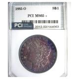 1885-O Morgan PCI MS65+ Purple Toning