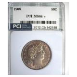 1908 50 Cents MS64+ LISTS $1850