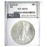 1992 Silver Eagle MS70 LISTS $1350