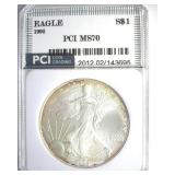 1996 Silver Eagle MS70 LISTS $3250