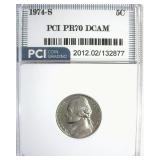 1974-S Nickel PR70 DCAM LISTS $2600