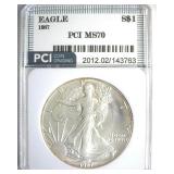 1987 Silver Eagle MS70 LISTS $1000