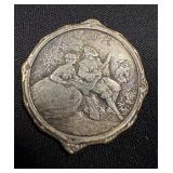 Antique French Silver Pedant Repousse Scene