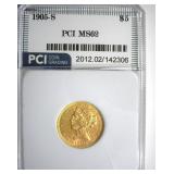 1905-S Gold $5 MS62 LISTS $1375