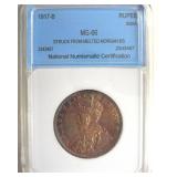1917-B Rupee NNC MS66 India