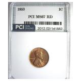 1953 Cent MS67 RD LISTS $2500