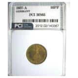 1937-A 10 Pfennig PCI MS65 Germany