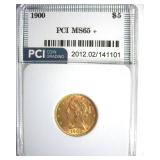 1900 Gold $5 MS65+ LISTS $4500