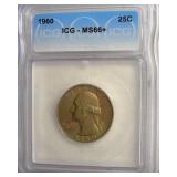 1960 Quarter ICG MS66+ LISTS $150