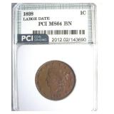 1828 Large Date Cent MS64 BN LISTS $5000