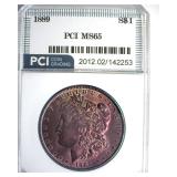 1889 Morgan PCI MS65 Golden Purple