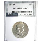 1957-D Franklin MS66+ FBL LISTS $200
