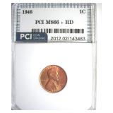 1946 Cent MS66+ RD LISTS $165