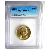 1963 Type B Rev Quarter ICG MS67