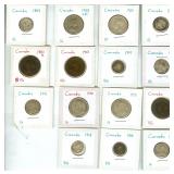 1876-1953 Some Silver Canada 15pcs
