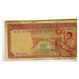 1959 50 Francs Belgian Congo P-32