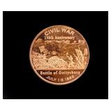 1oz .999 Copper Battle of Gettysburg
