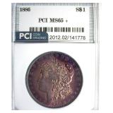 1886 Morgan PCI MS65+ Golden Purple