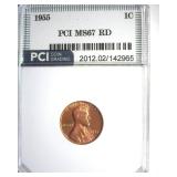 1955 Cent MS67 RD LISTS $850