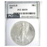 1990 Silver Eagle MS70 LISTS $3850