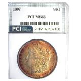1897 Morgan PCI MS65 Great Color