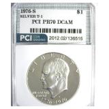 1976-S Silver T1 Ike PR70 DCAM LISTS $950