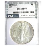 1987 Silver Eagle MS70 LISTS $1000