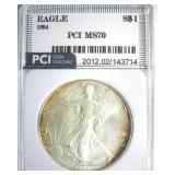 1994 Silver Eagle MS70 LISTS $9000