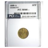 1939-A 5 Pfennig PCI MS66+ Germany