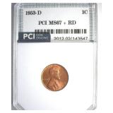 1953-D Cent MS67+ RD LISTS $6500