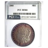 1885 Morgan PCI MS65 Golden Purple