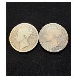 Old Silver Shillings Group of 2