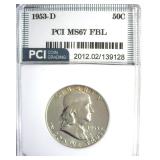 1953-D Franklin MS67 FBL LISTS $9500