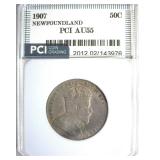 1907 50 Cents PCI AU55 Newfoundland