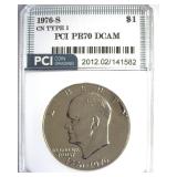 1976-S CN T1 Ike PR70 DCAM LISTS $4000
