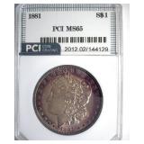 1881 Morgan MS65 LISTS $450