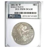 1991-95-W S$1 World War 2 PR70 DCAM LISTS $185