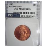 1793 Wreath 1C PCI MS69 RD Copy