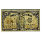 1923 Dominion of Canada 25c Note