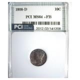1926-D Dime MS64+ FB LISTS $1800
