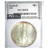1986 Silver Eagle MS70 LISTS $1000