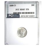 1939-D Dime MS67 FB LISTS $250