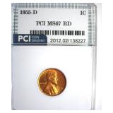 1955-D Cent MS67 RD LISTS $450