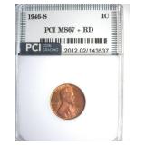 1946-S Cent MS67+ RD LISTS $1500