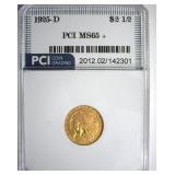 1925-D Gold $2.50 MS65+ LISTS $4000