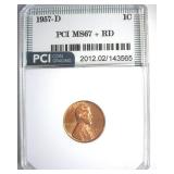 1957-D Cent MS67+ RD LISTS $6500