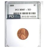 1956 Cent MS67+ RD LISTS $15000